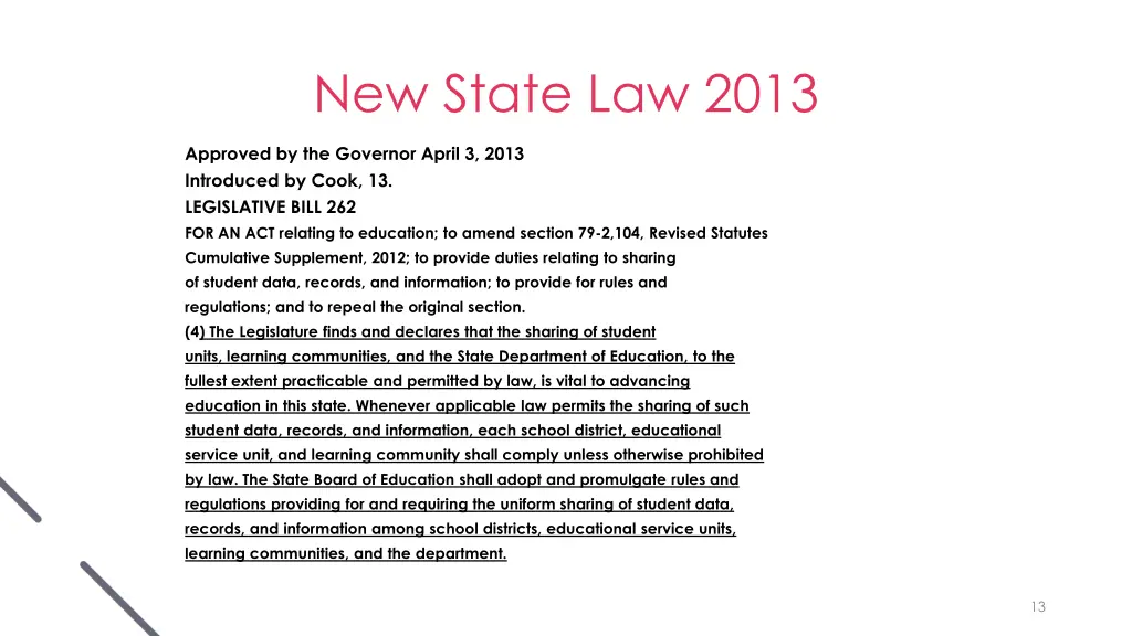 new state law 2013