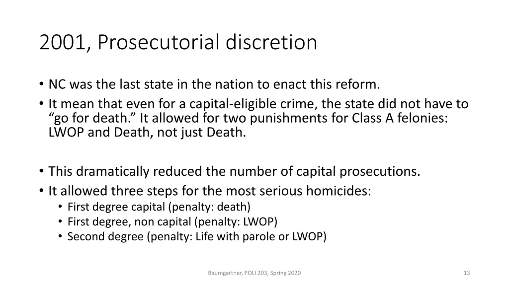 2001 prosecutorial discretion