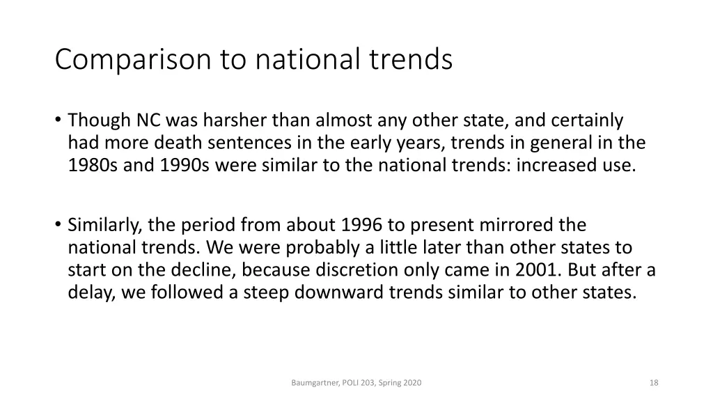 comparison to national trends