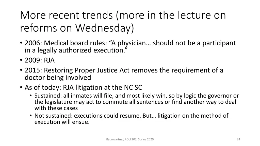 more recent trends more in the lecture on reforms