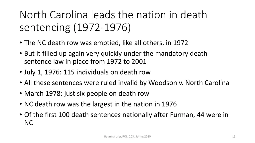 north carolina leads the nation in death
