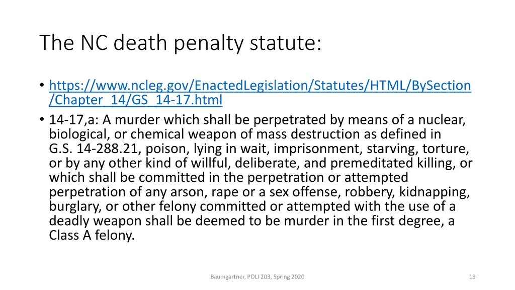 the nc death penalty statute