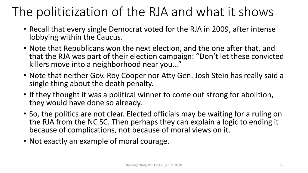 the politicization of the rja and what it shows