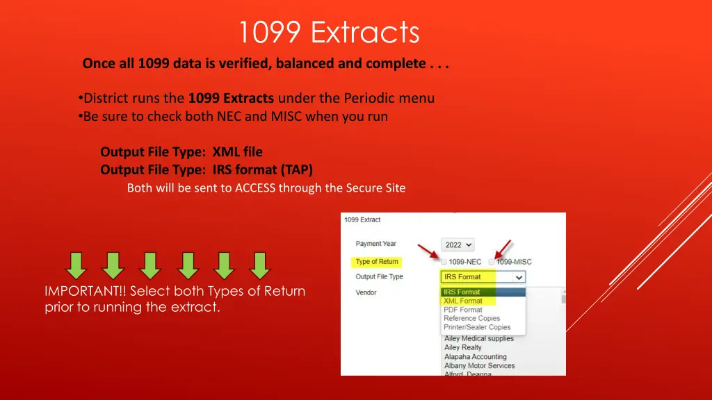 1099 extracts