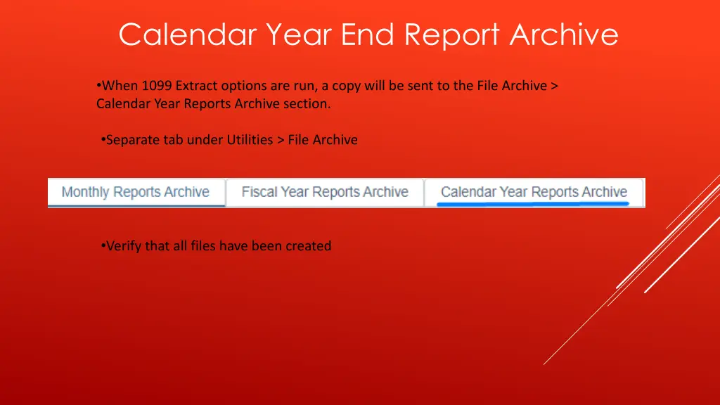 calendar year end report archive