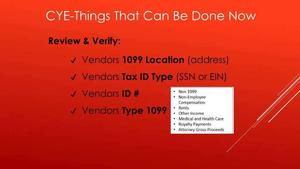 cye things that can be done now