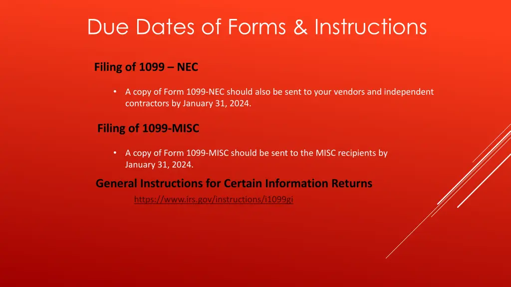 due dates of forms instructions 1