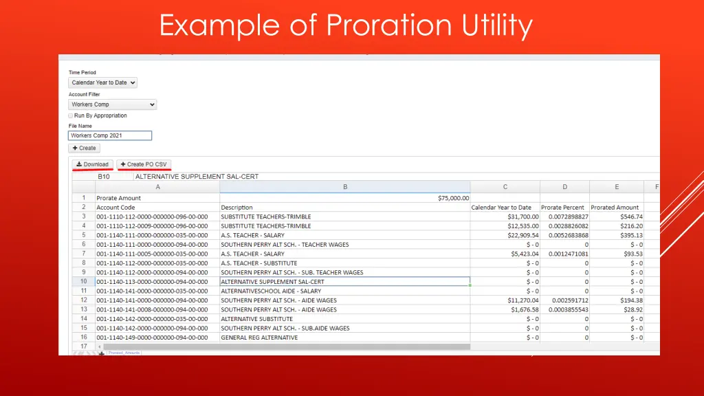 example of proration utility