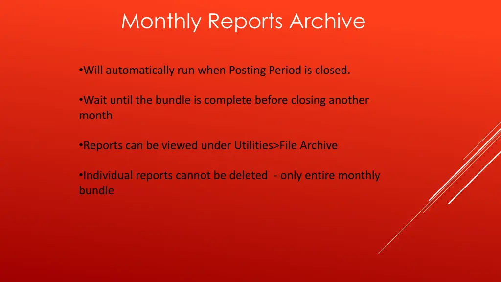 monthly reports archive