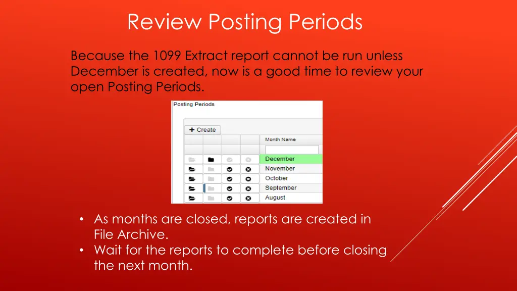 review posting periods