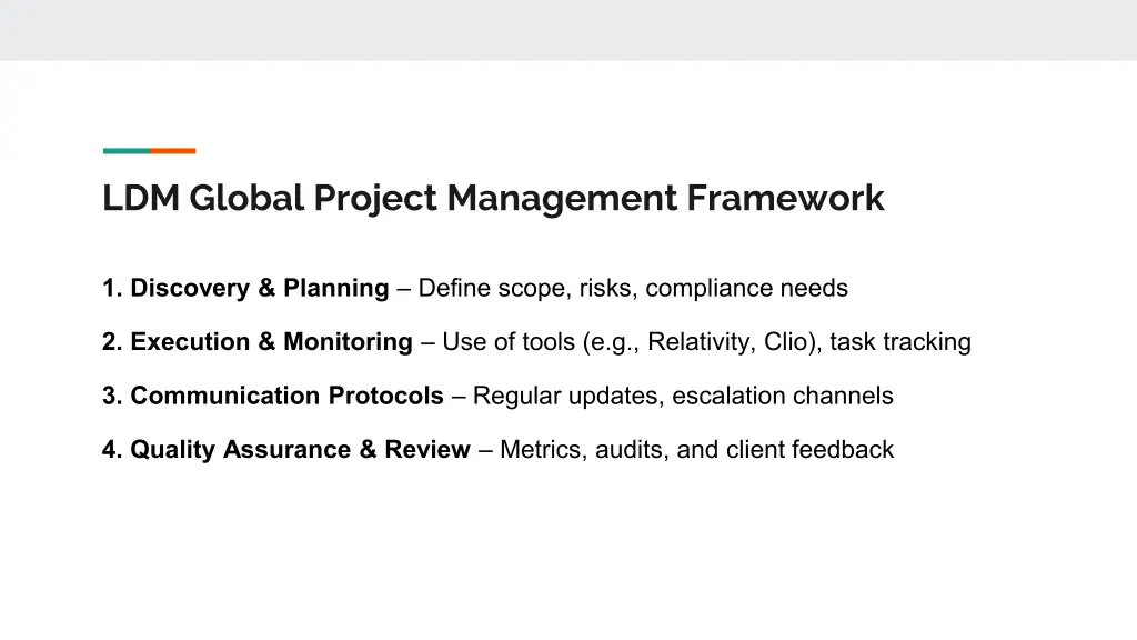 ldm global project management framework