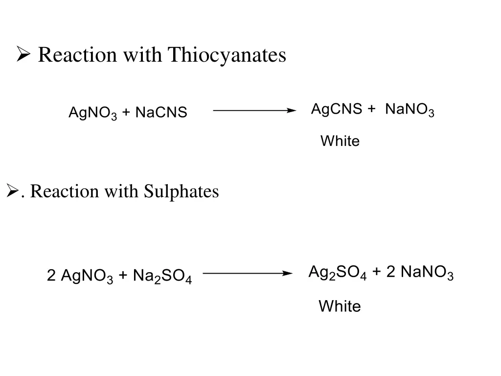 reaction with thiocyanates