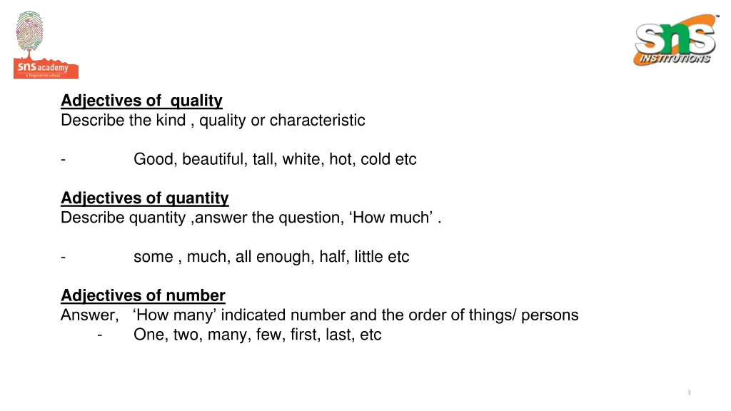adjectives of quality describe the kind quality