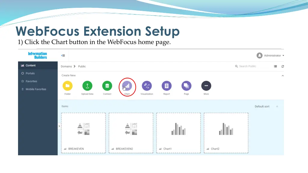 webfocus extension setup 1 click the chart button