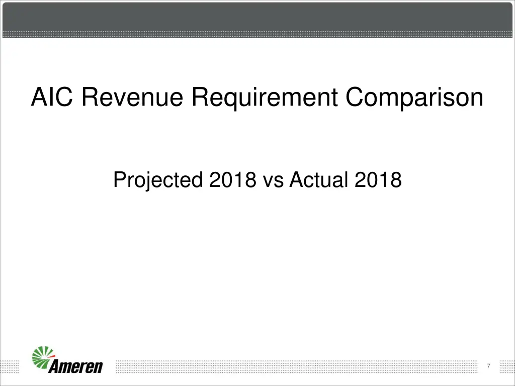 aic revenue requirement comparison