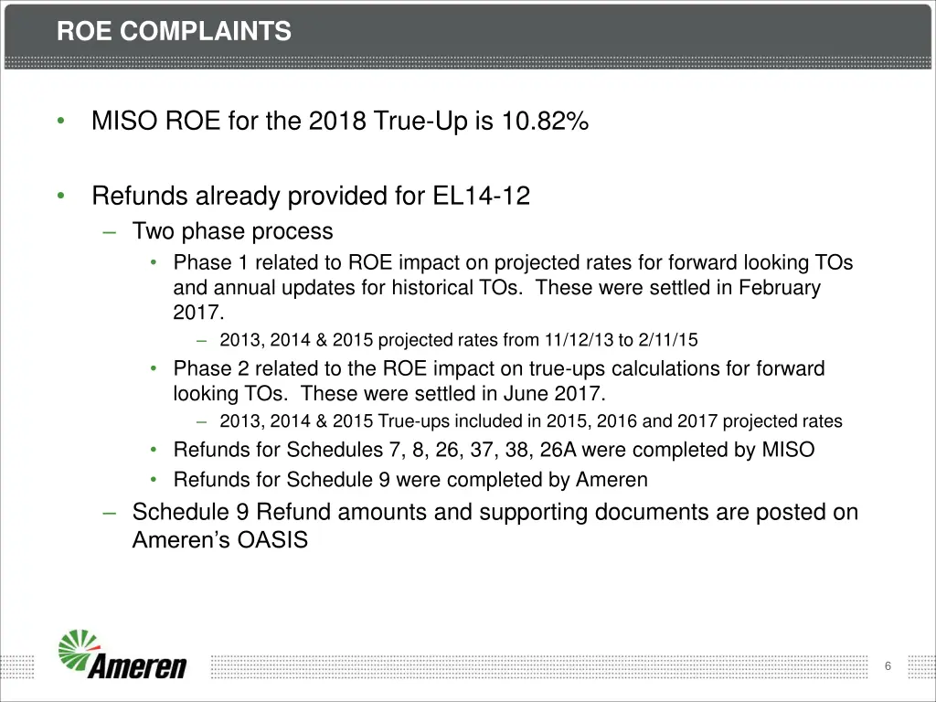 roe complaints 1
