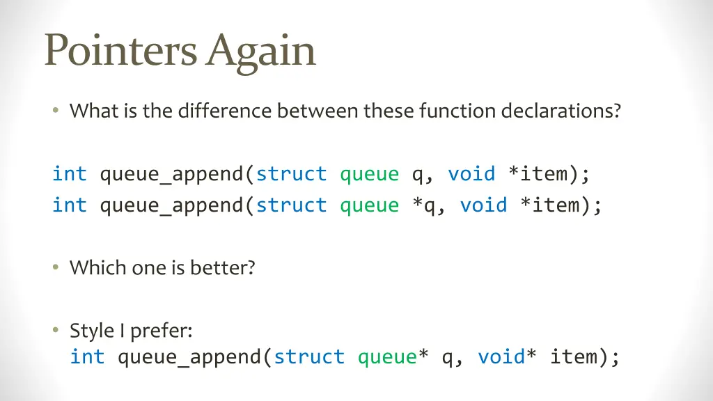 pointers again