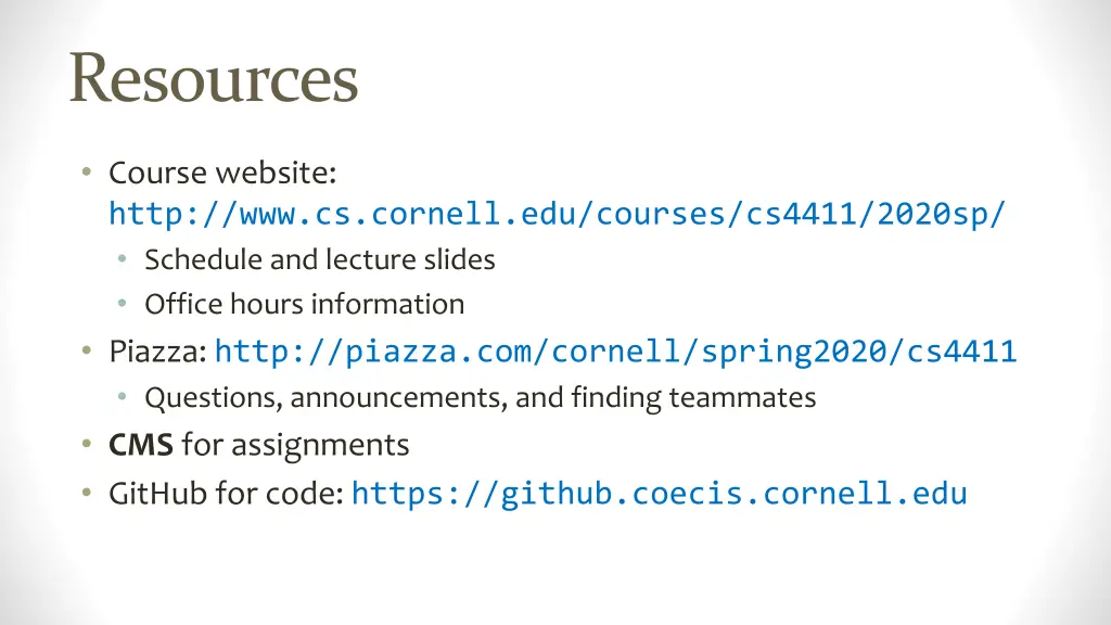 resources