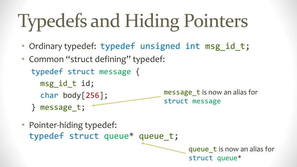 typedefs and hiding pointers