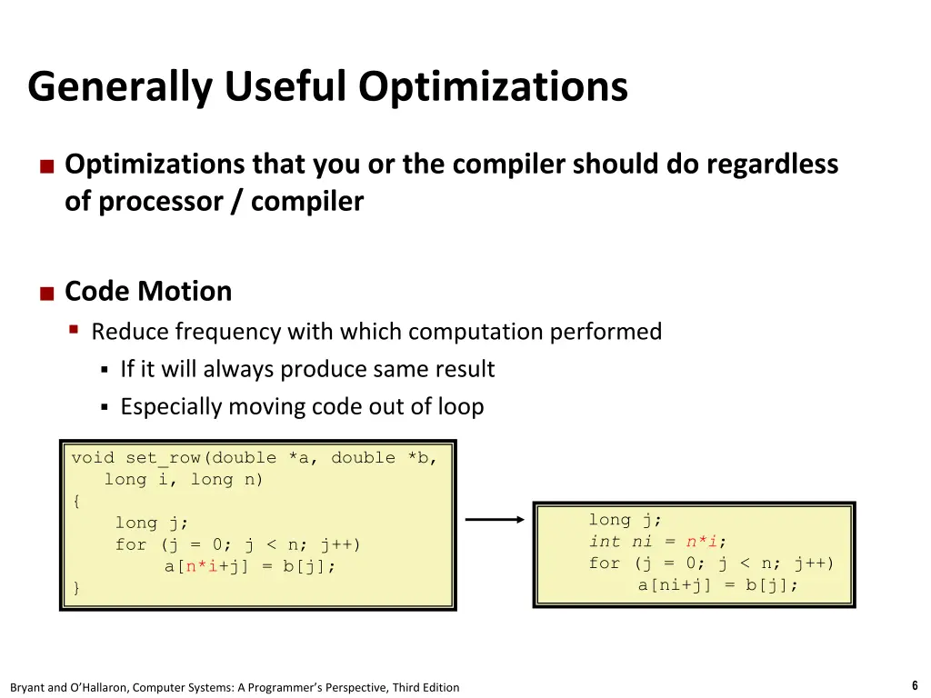 generally useful optimizations