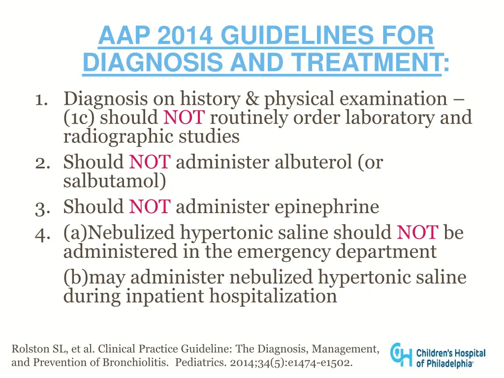 aap 2014 guidelines for diagnosis and treatment