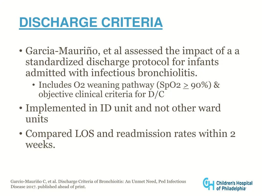 discharge criteria