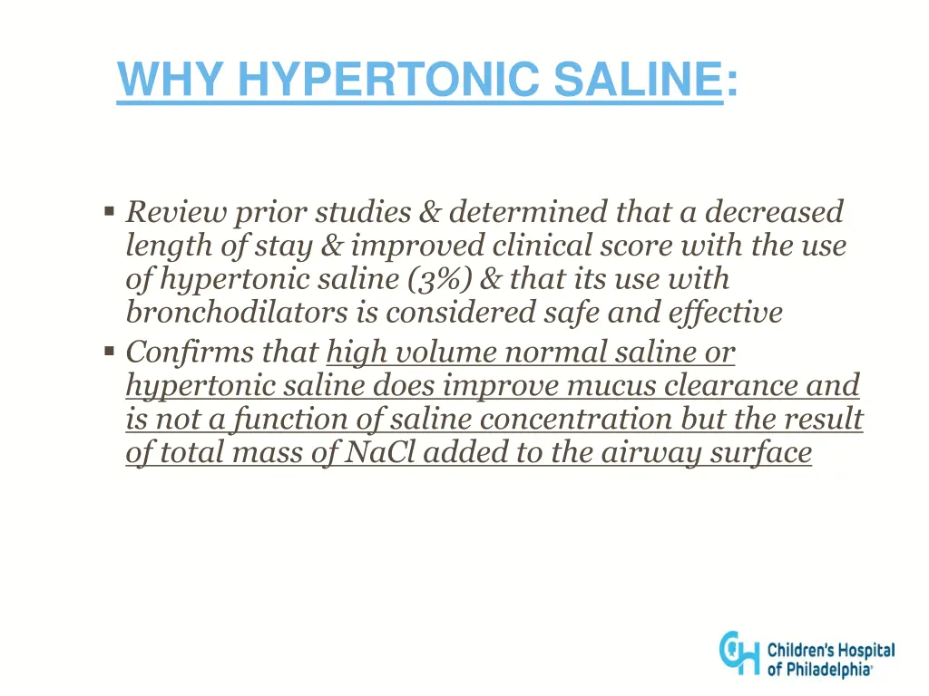 why hypertonic saline 1