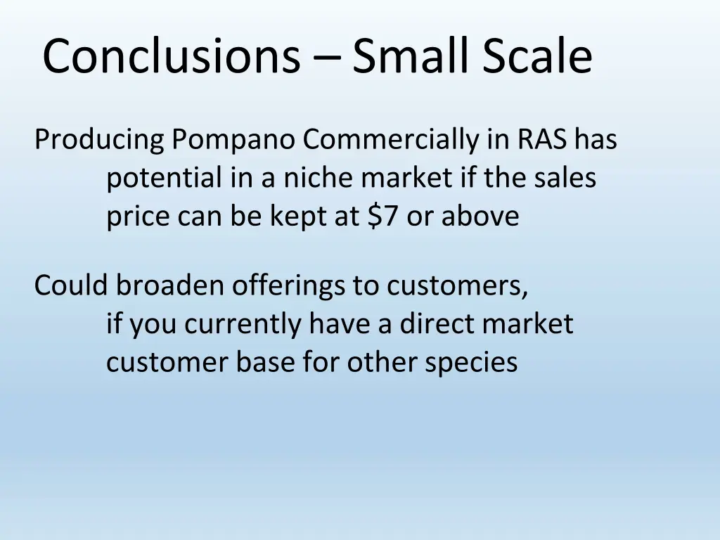 conclusions small scale