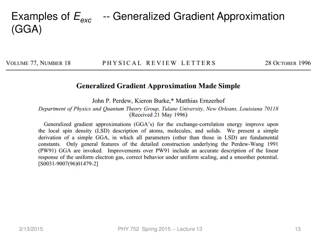 examples of e exc generalized gradient