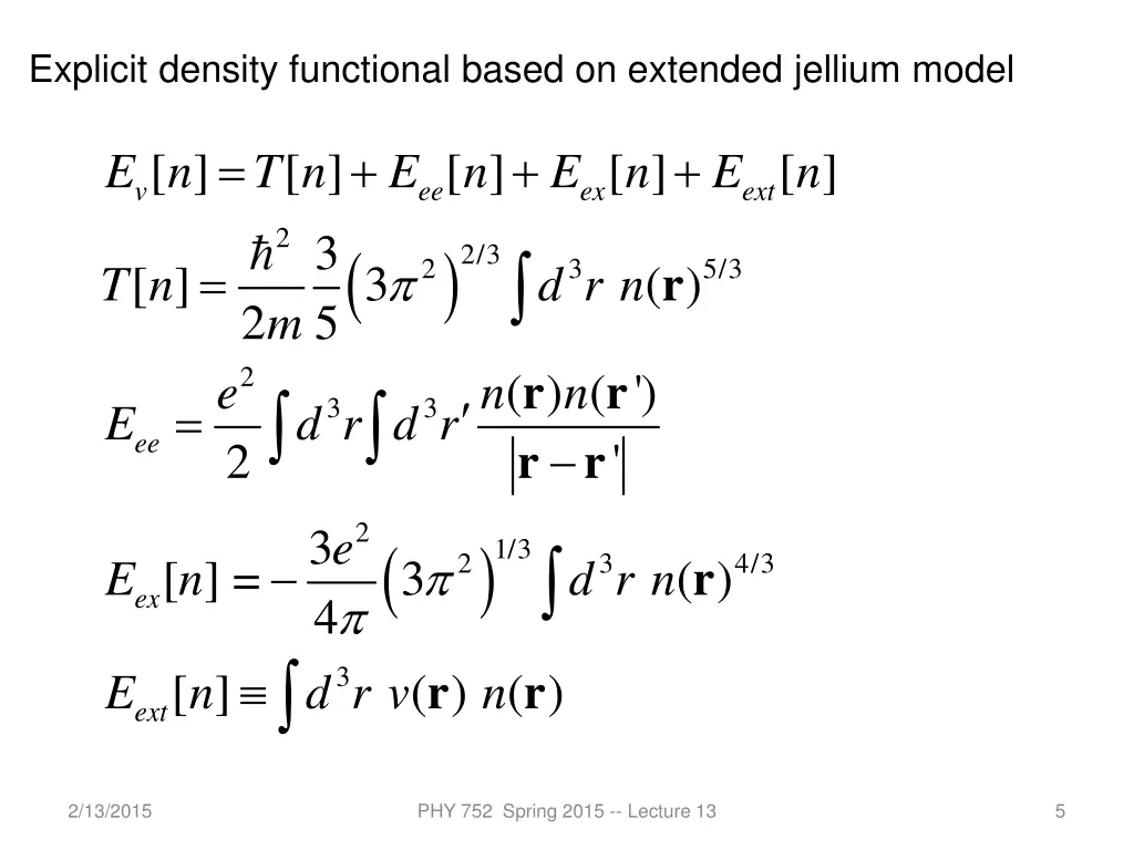 explicit density functional based on extended