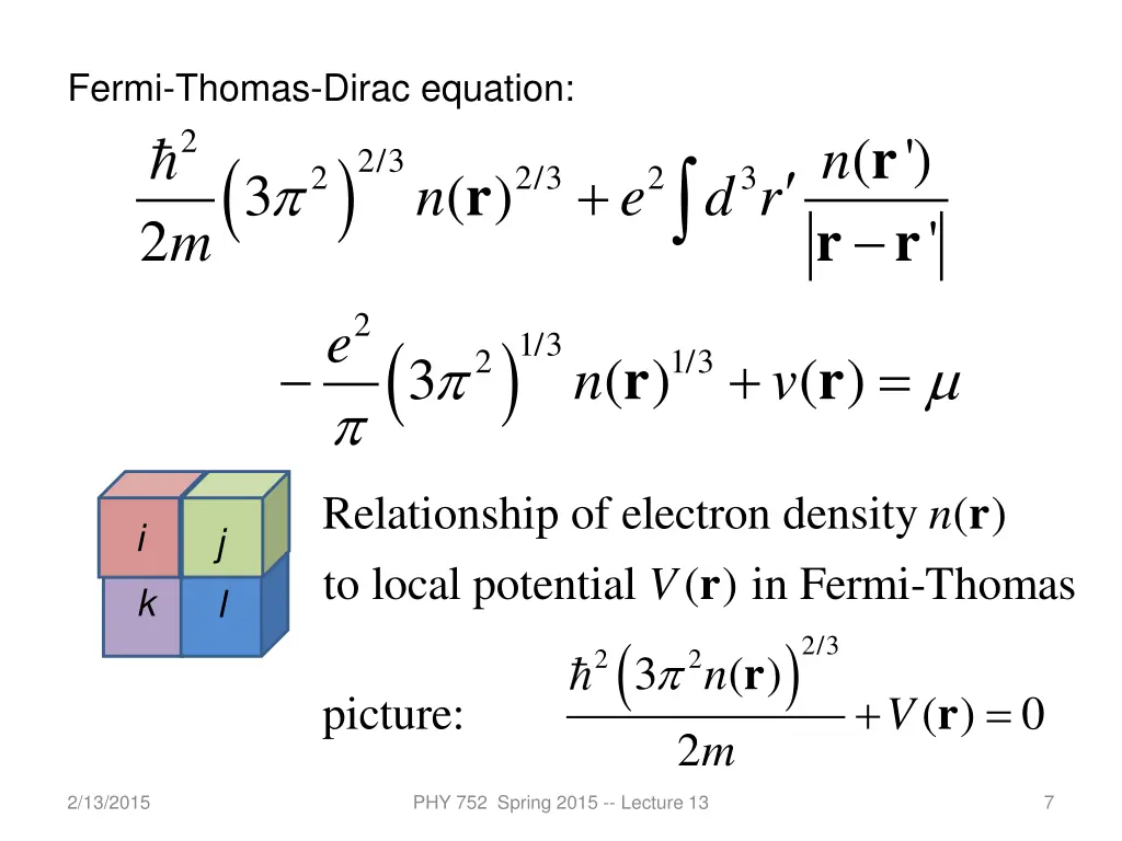 fermi thomas dirac equation 3 2 m