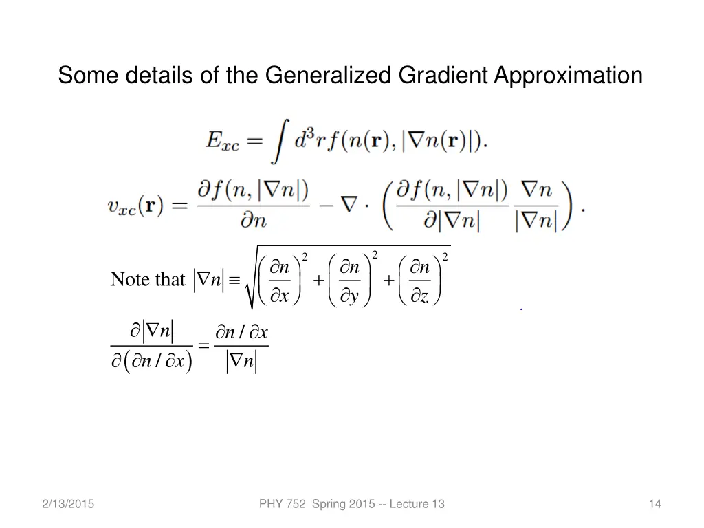 some details of the generalized gradient