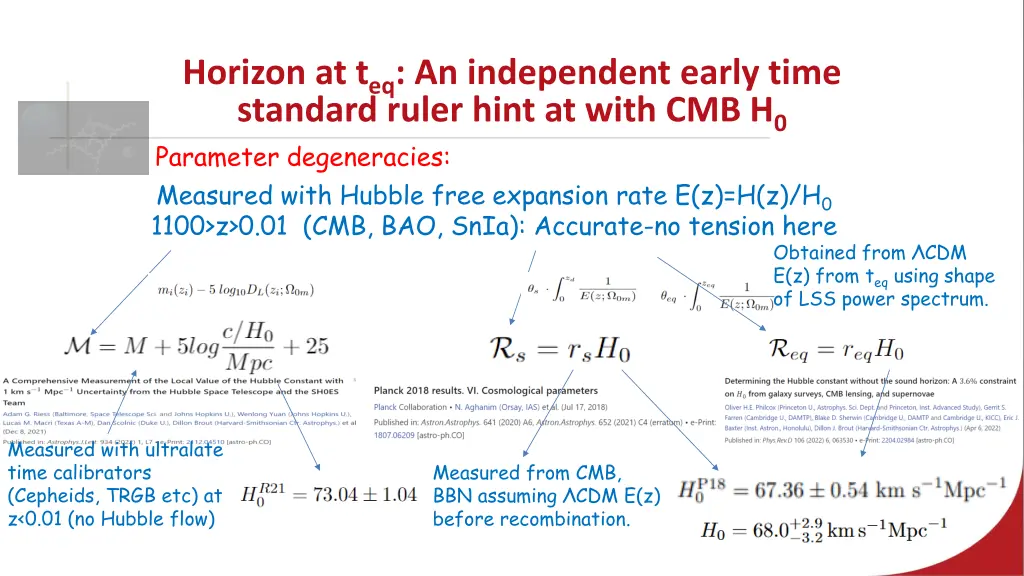 horizon at t eq an independent early time