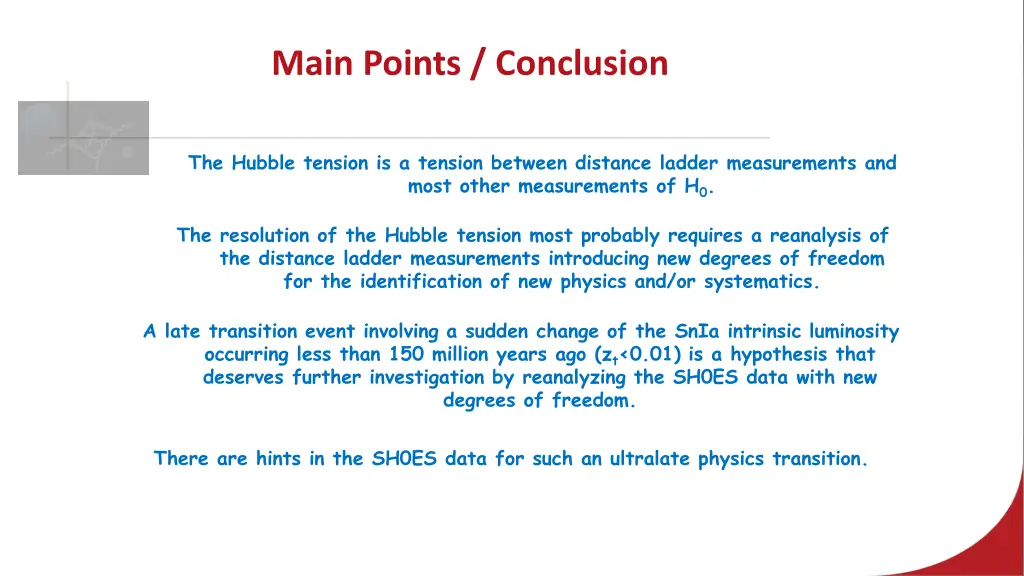 main points conclusion