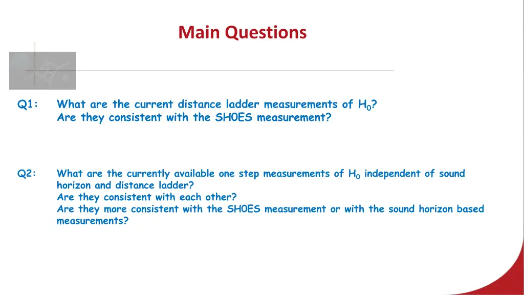 main questions