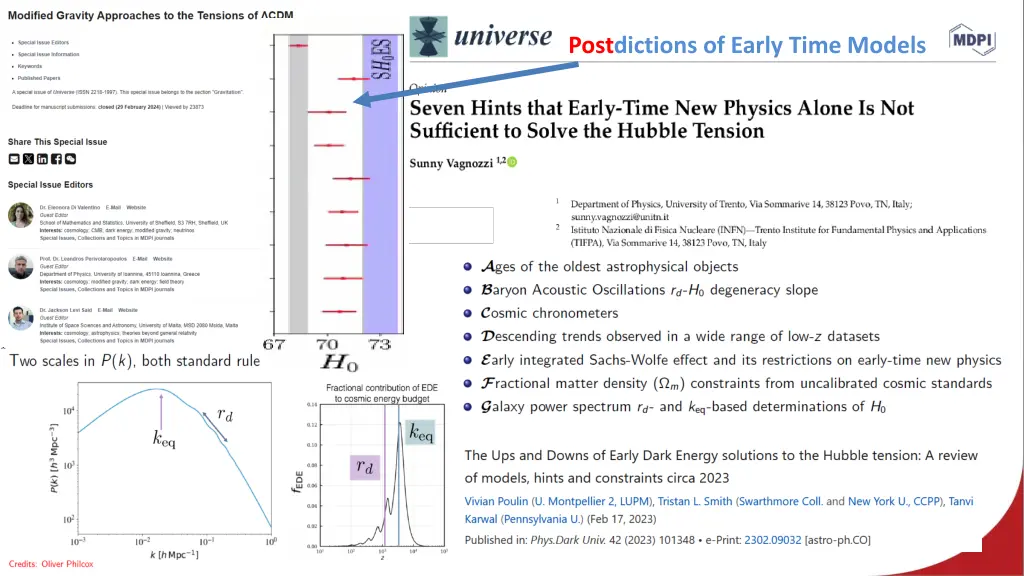 postdictions of early time models