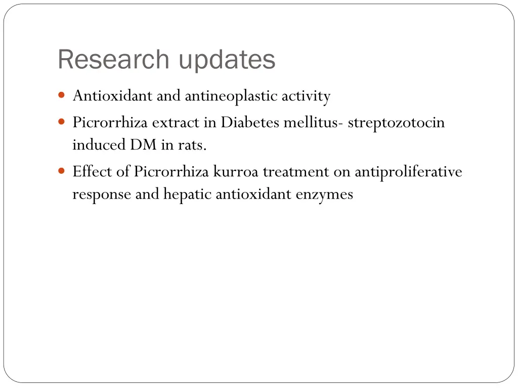 research updates