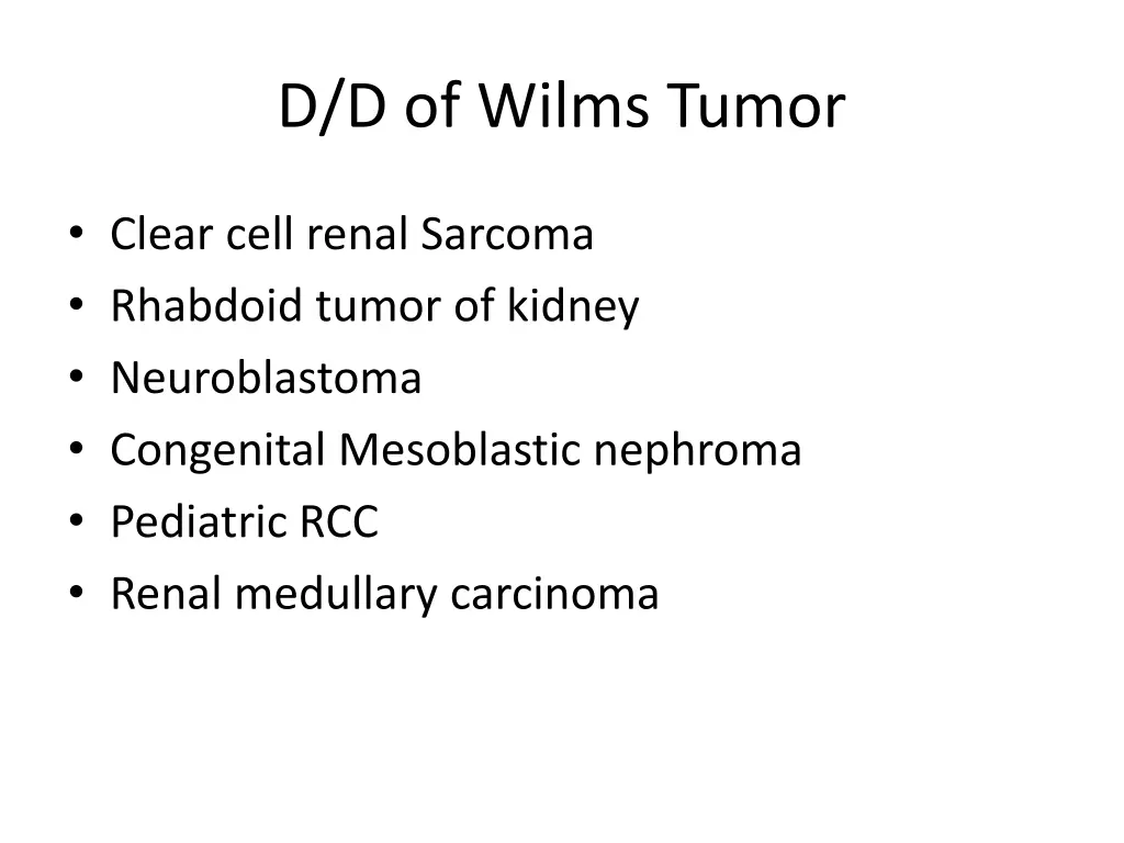 d d of wilms tumor