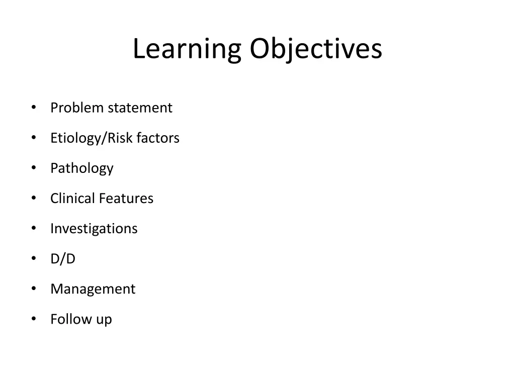 learning objectives