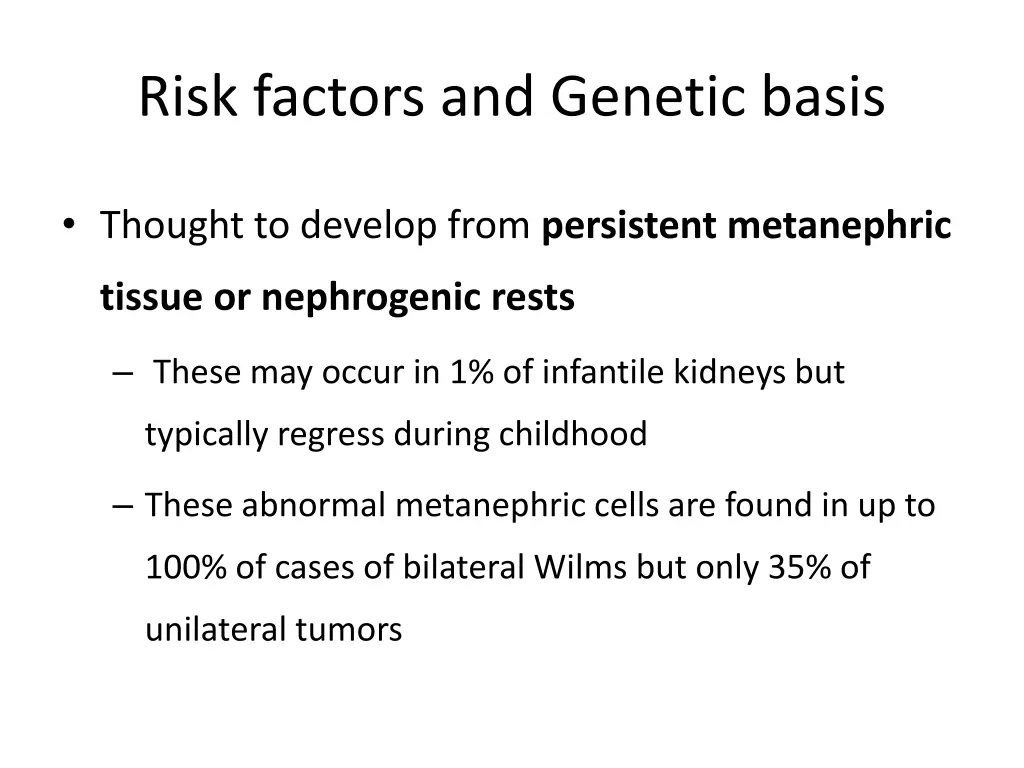 risk factors and genetic basis
