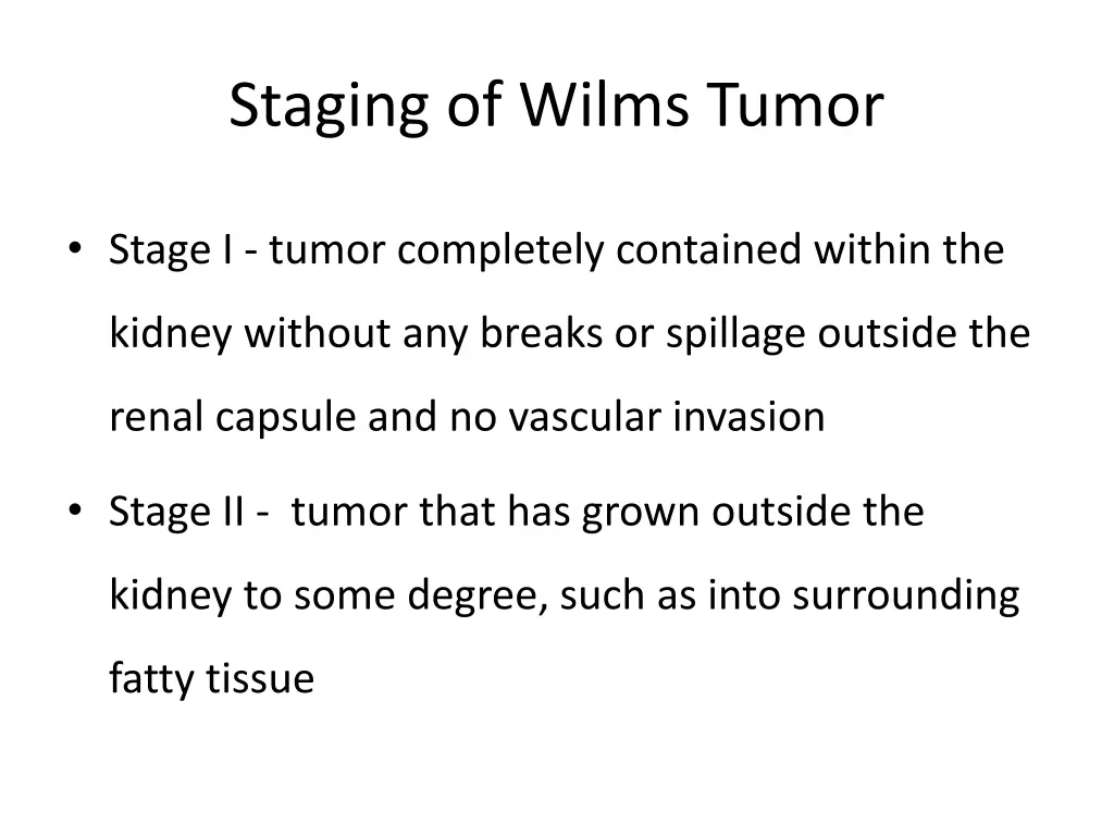 staging of wilms tumor