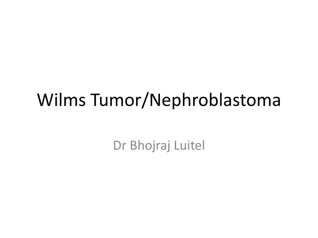 wilms tumor nephroblastoma