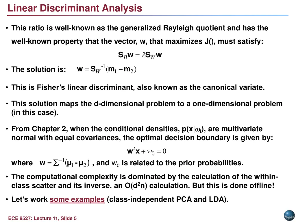 linear discriminant analysis