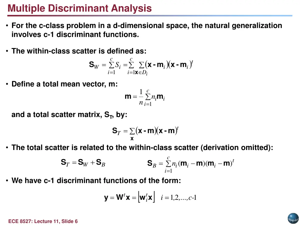 multiple discriminant analysis