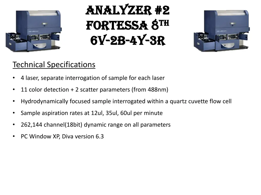 analyzer 2 analyzer 2 fortessa 8 fortessa 1