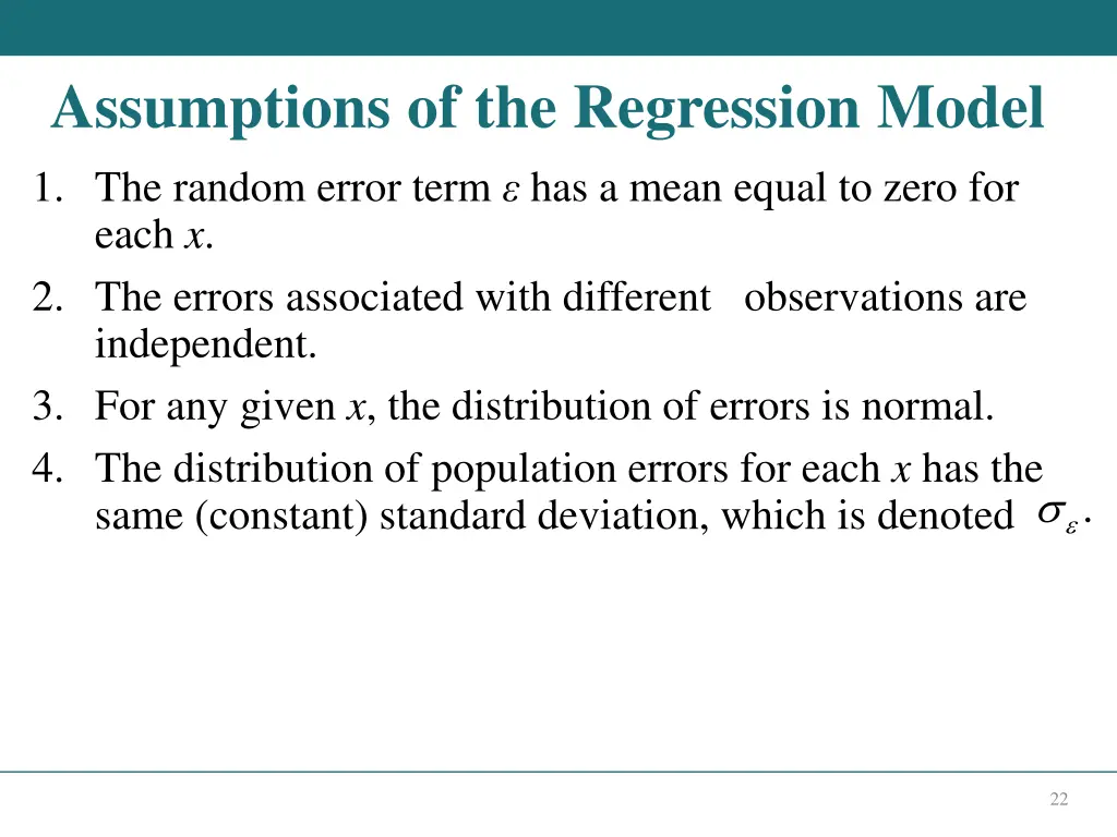 assumptions of the regression model 1 the random