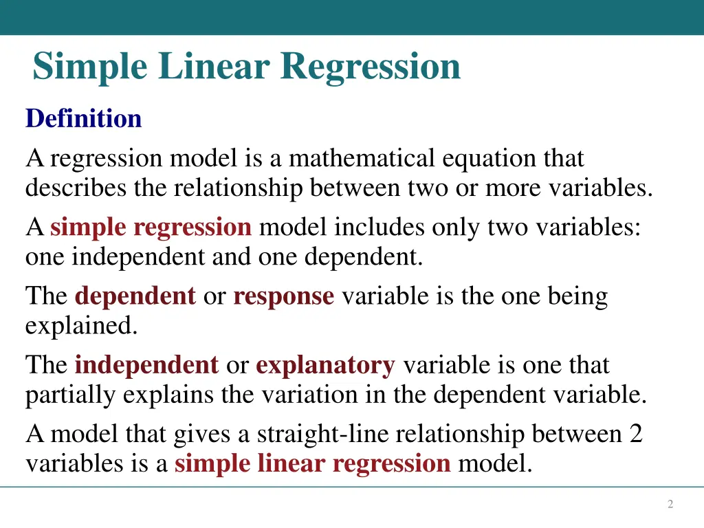 simple linear regression