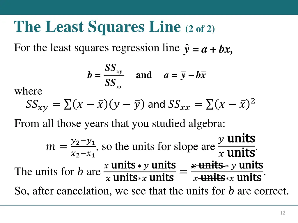 the least squares line 2 of 2 for the least