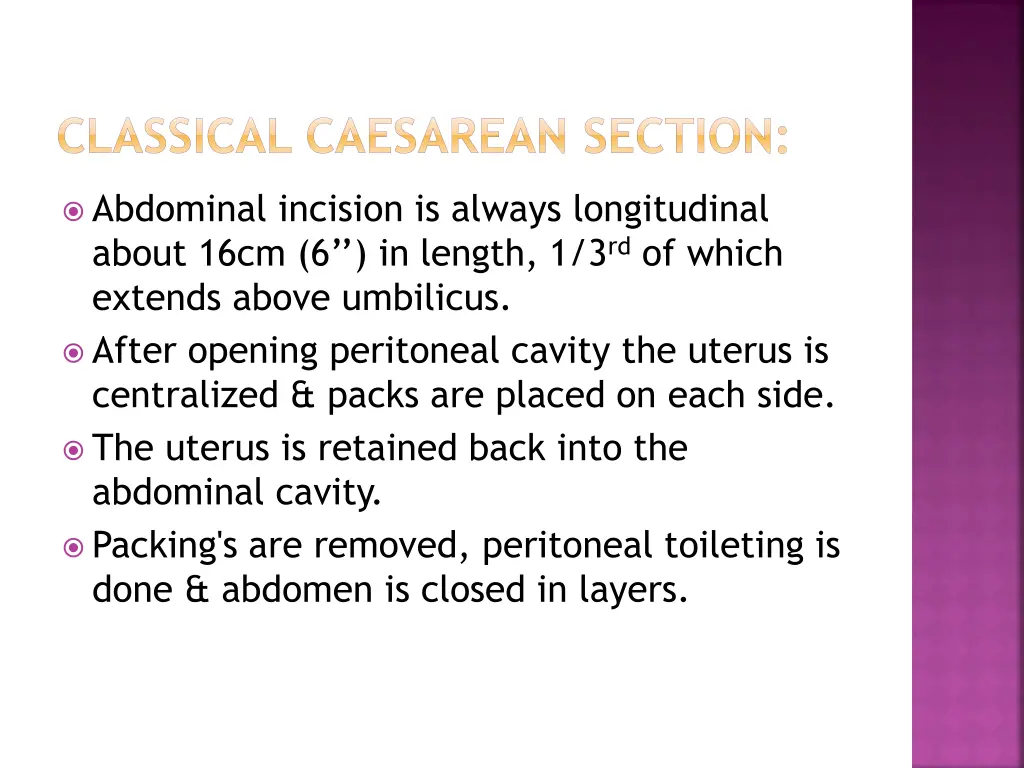 classical caesarean section