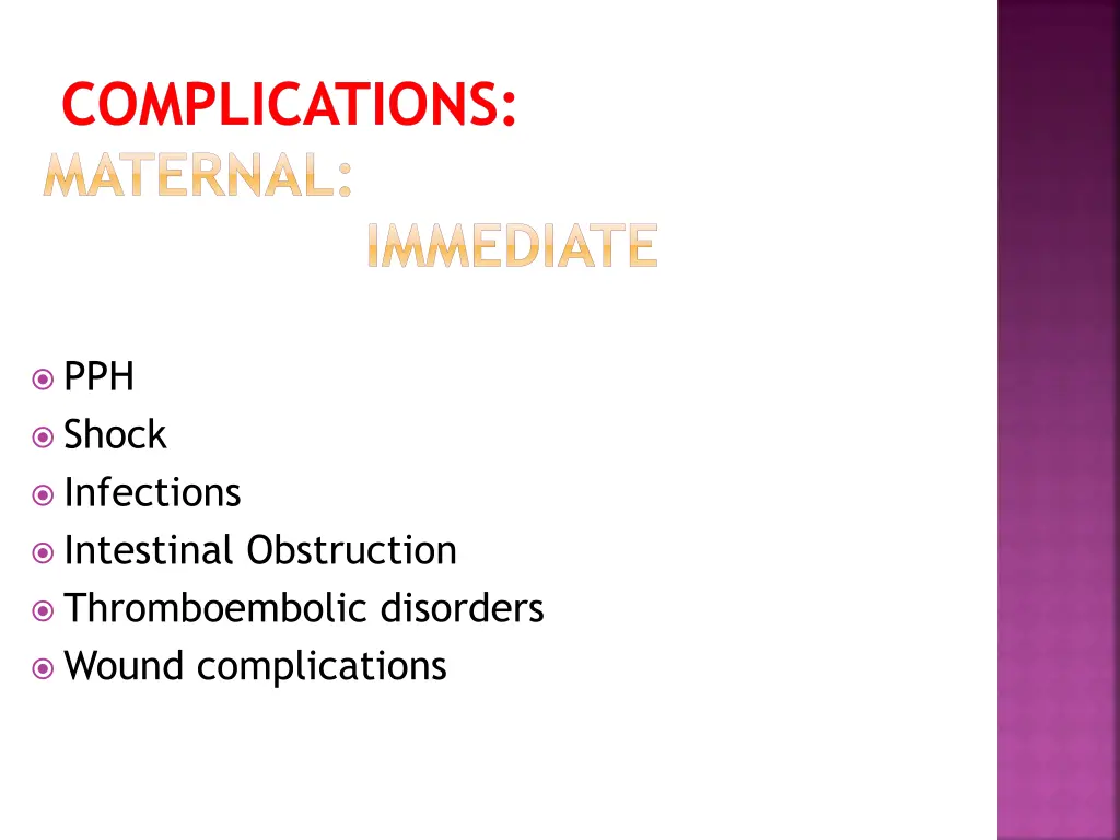 complications maternal